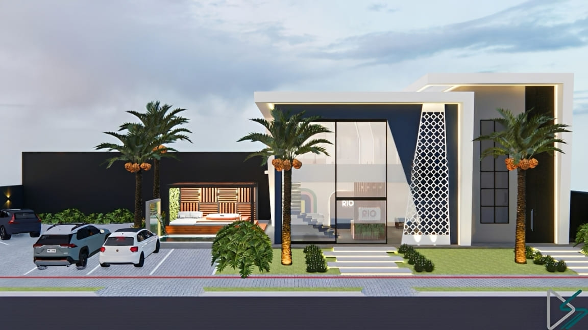 Fachada da loja e showroom da Acqualis Prime Piscinas